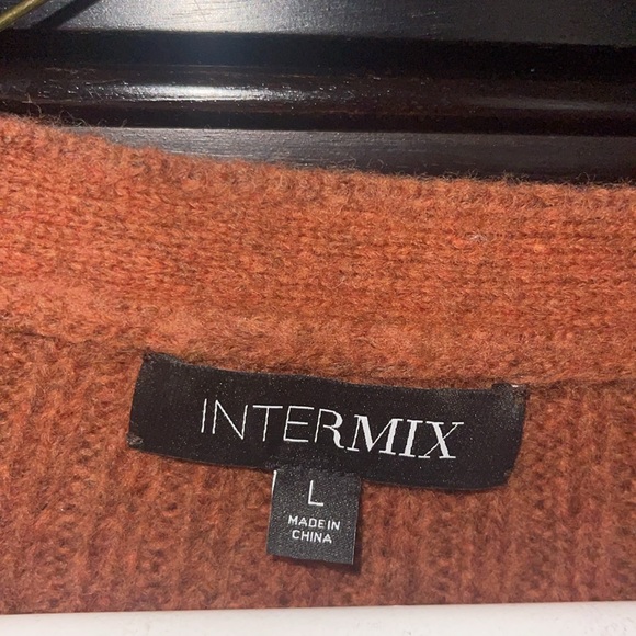 INTERMIX Ella Jewel Cardigan Wool Brown Sweater - Picture 5 of 6